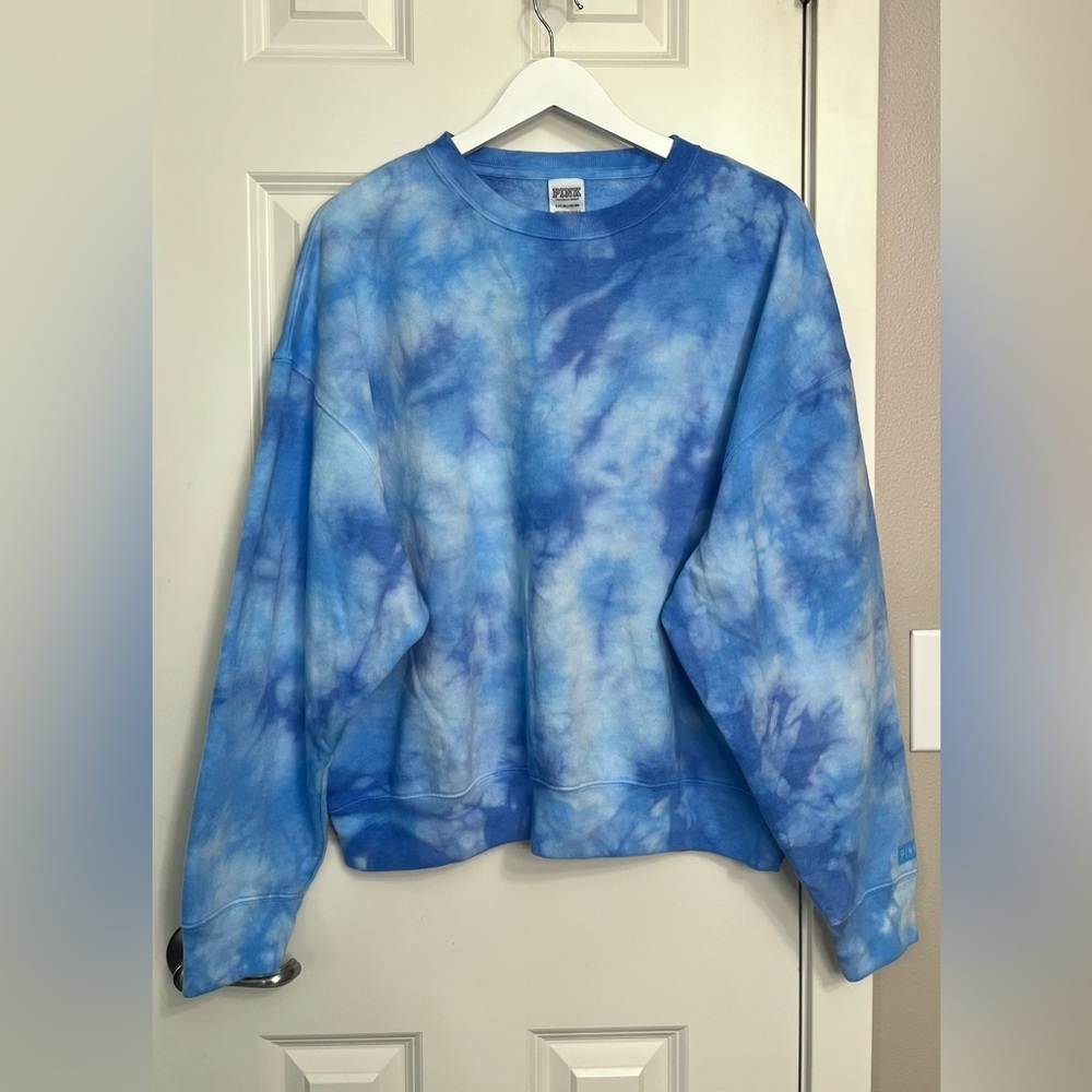 PINK Victoria's Secret Tie-Dye Pullover Sweatshirt (S) and Shorts (M) Set NWOT